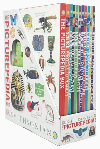 The Picturepedia Box 11 Books Collection Set by DK (Picturepedia Box, Science Protons to Planets, Science Technology to Trains, Nature Fossils To Flowers,...